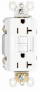 Pass & Seymour radiant Series 2097WCCD12 GFCI Duplex Receptacle, Nylon, White, 2-Pole, 20 A, 125 VAC