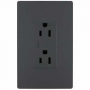 Legrand radiant 885TRGCC12 Duplex Outlet, 2 -Pole, 15 A, 125 V, Back, Side Wiring, NEMA: 5-15R, Grap