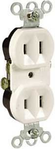 Legrand 4025WCC20 Duplex Outlet, 2 -Pole, 15 A, 125 V, Side Wiring, NEMA: 5-15R, White