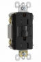 Legrand radiant 1597TRCCD4 GFCI Outlet, 125 VAC, 15 A, NEMA: NEMA 5-15R, Back Wiring, Brown