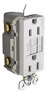 Legrand Radiant Series AFGF153TRWCC4 Self-Testing Outlet, 125 V, 15 A, NEMA: NEMA 5-15R, White