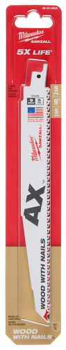 9" 5 TPI The Ax Sawzall Nail Embedded Wood Blade 5pc