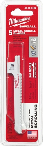 3-5/8" 14 TPI Metal Scrolling SAWZALL Blade 5pc