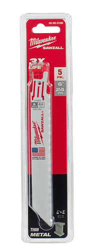 6" 24 TPI Sawzall Standard Metal Blade 5pc