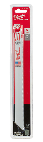 9" 14 TPI Sawzall Standard Metal Blade 5pc