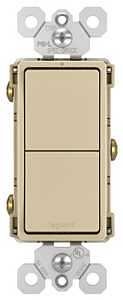 Legrand radiant RCD11ICC6 Decorator Switch, 15 A, 120/125 VAC, Back Wire, Side Wire Terminal, Ivory