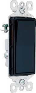 Legrand radiant TM873BKCC10 Rocker Switch, 15 A, 120/277 VAC, Push Wire, Side Wire Terminal, Black