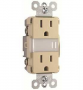 Legrand Radiant Series NTL885TRICC6 Nightlight with Outlets, 15 A, 120/125 V, LED Lamp, Ivory