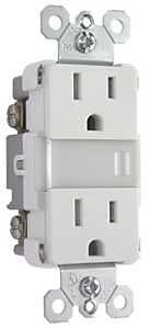 Legrand Radiant Series NTL885TRLACC6 Nightlight with Outlets, 15 A, 120/125 V, LED Lamp, Light Almon