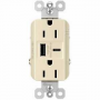 Legrand radiant R26USBAC6LACCV4 USB Outlet, 15 A, 125 V, Type A, C USB, NEMA: NEMA 5-15R, Light Almo