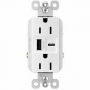 Legrand radiant R26USBAC6WCCV6 USB Wallplate, 15 A, 125 V, Type A, C USB, NEMA: NEMA 5-15R, White