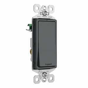 Legrand radiant Series TM873GCC10 Rocker Switch, 15 A, 120/277 V, Push Wire, Side Wire Terminal