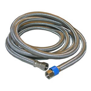 Appliance Connector, Braided Stainless Steel Flex Line, 3/8 Inch Compression x 3/8 Inch Compression 