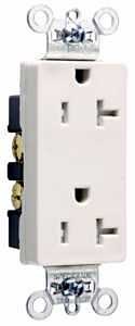 Legrand TR26352LACC8 Duplex Receptacle, 2 -Pole, 20 A, 125 V, NEMA: 5-20R, Light Almond