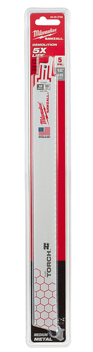 12" 18 TPI TORCH SAWZALL Metal Demolition Blades 5pc