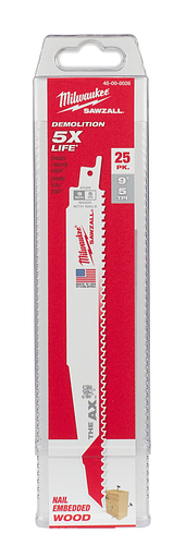 9" 5 TPI The AX SAWZALL Nail Embedded Wood Blades 25pc