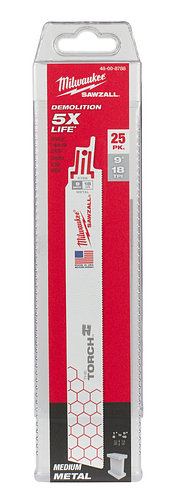 9" 18 TPI TORCH SAWZALL Metal Demolition Blades 25pc