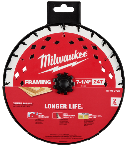 7-1/4" 24T Framing Circular Saw Blade 2pc