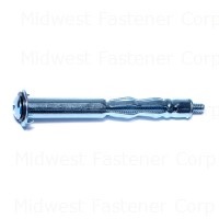 3/16"-24 Zinc Plated Steel Coarse Thread Extra Long Pan Head Hollow Wall Anchors