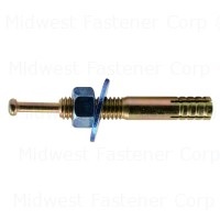 3/8" x 2-3/8" Zinc Plated Steel Blue Hammer Drive Anchors with Nuts and Washers