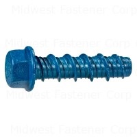 3/8" x 2-1/2" Blue Coated Steel Hex Washer Head TorqueMaster Concrete Screws