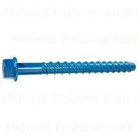 3/4" x 6-1/4" Blue Coated Steel Hex Washer Head TorqueMaster Concrete Screws