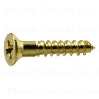 #4 x 5/8" Brass Phillips Flat Head Wood Screws