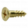 #6 x 1/2" Brass Phillips Flat Head Wood Screws