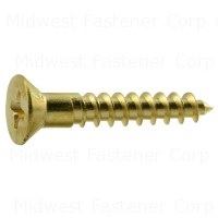 #8 x 1" Brass Phillips Flat Head Wood Screws