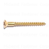 #8 x 1-3/4" Brass Phillips Flat Head Wood Screws