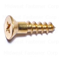 #9 x 3/4" Brass Phillips Flat Head Wood Screws