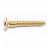 #9 x 1-1/4" Brass Phillips Flat Head Wood Screws