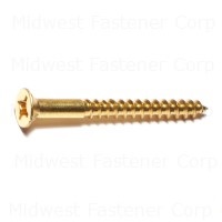 #10 x 2" Brass Phillips Flat Head Wood Screws
