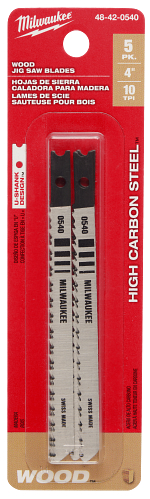 4" 10TPI T-Shank Wood High Carbon Steel Jig Saw Blades 5pc