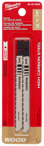 4" 10TPI U-Shank Wood High Carbon Steel Jig Saw Blades 5pc