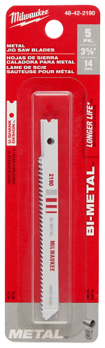 3-5/8" 14TPI U-Shank Metal Cutting Bi-Metal Jig Saw Blades 5pc