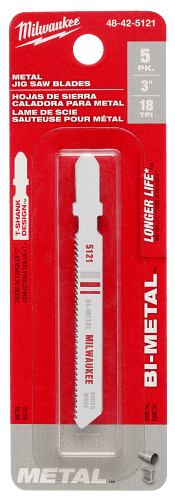 3" 18TPI T-Shank Metal Cutting Bi-Metal Jig Saw Blades 5pc