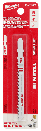 4" 6TPI T-Shank Multi Material Bi-Metal Jig Saw Blades 5pc