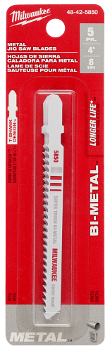 4' 8TPI T-Shank Metal Cutting Bi-Metal Jig Saw Blades 5pc