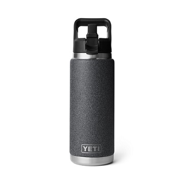 Yeti Rambler 26 oz. Water Bottle with Color-Matched Straw Cap - Black Stone