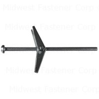 1/8" x 3" Zinc Plated Steel Slotted Round Head Toggle Bolts