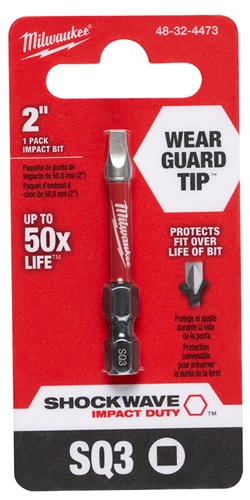 SHOCKWAVE Impact Duty 2" Square Recess #3 Power Bit