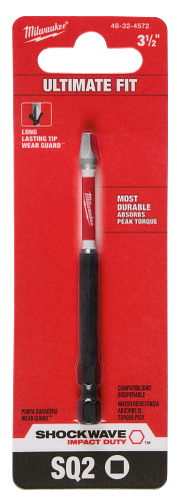 SHOCKWAVE Impact Duty 3-1/2" Square Recess #2 Power Bit