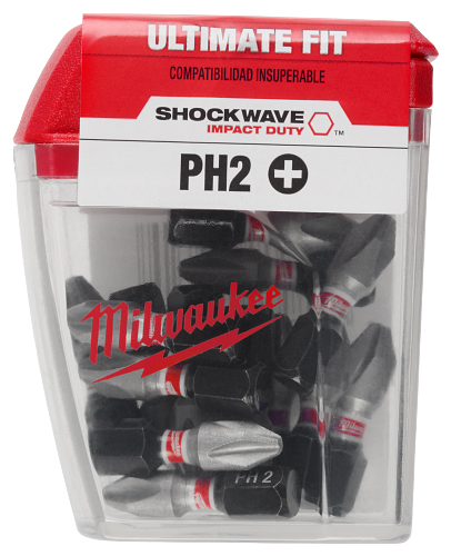 SHOCKWAVE Impact Duty 1" Phillips #2 Insert Bits 25pc