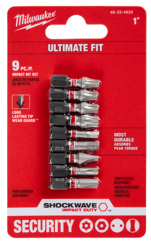 SHOCKWAVE Impact Duty 1" Security Insert Bit Set 9pc