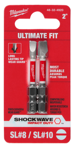 SHOCKWAVE Impact Duty 2" Slotted 3/16" & 1/4" Power Bits 2pc