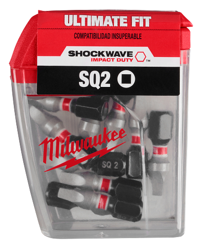 SHOCKWAVE Impact Duty 1" Square Recess #2 Power Bits 10pc