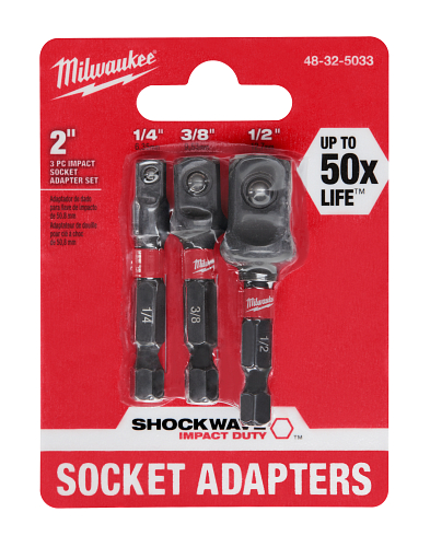 SHOCKWAVE Impact Hex Shank Socket Adapter Set 3pc