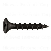 #6 x 1" Black Phosphate Steel Coarse Thread Star Drive Bugle Head Saberdrive Drywall Screws