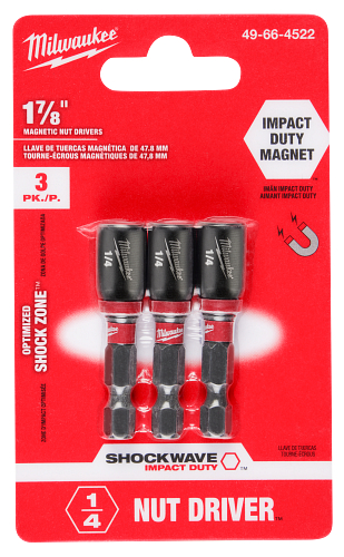 SHOCKWAVE Impact Duty 1/4" x 1-7/8" Magnetic Nut Driver 3pc